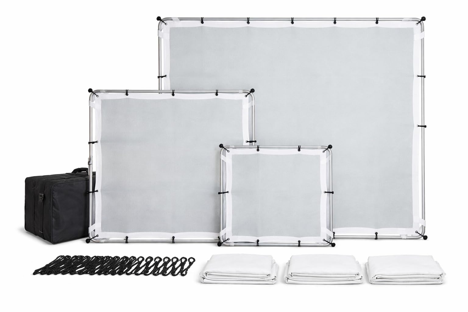 - Glide Gear BFS 100 Butterfly Scrim – 4x4, 6x6, 8x8 Diffuser – 3 Nylon Silks, Quick-Setup Frame, C-Stand Clamps Included