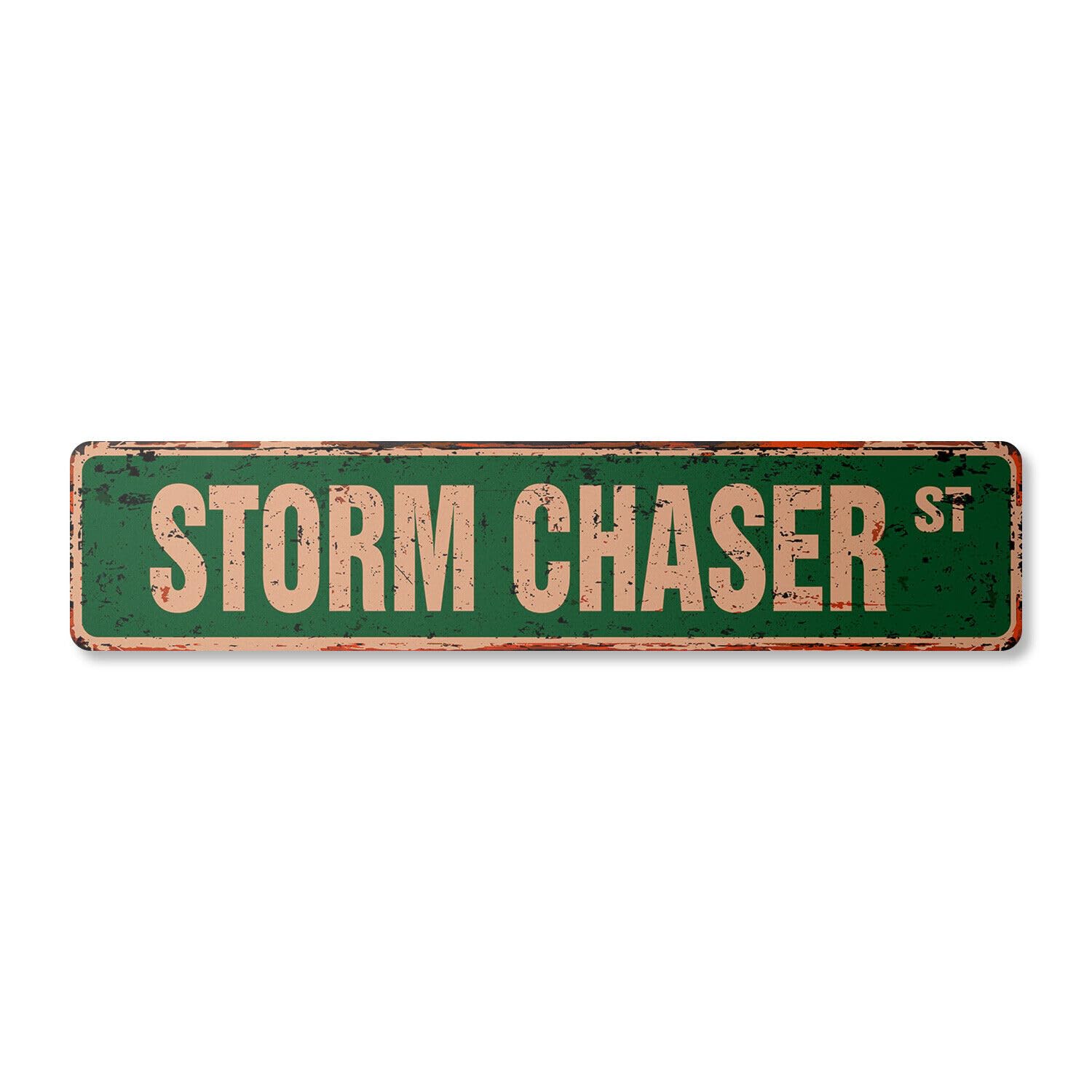 Yaasimoule Metal Storm Chaser Vintage Street Sign Tornado Alley Tornadoes Hurricane Weather