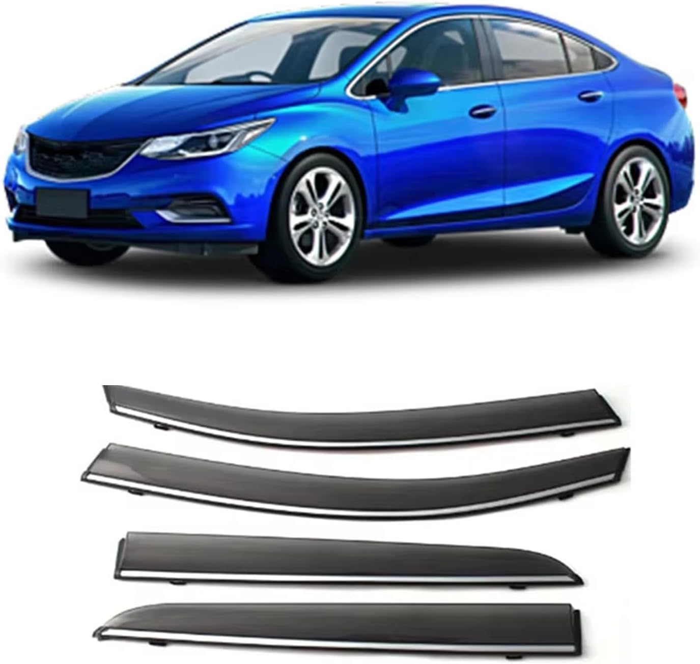nwsplmy Wind Deflectors for Holden Astra Sedan MK7-BK 2016 2017 2018 2019 2020, Rain Guards Window Visors, 4-Piece, Protects Against Fading & Cracks