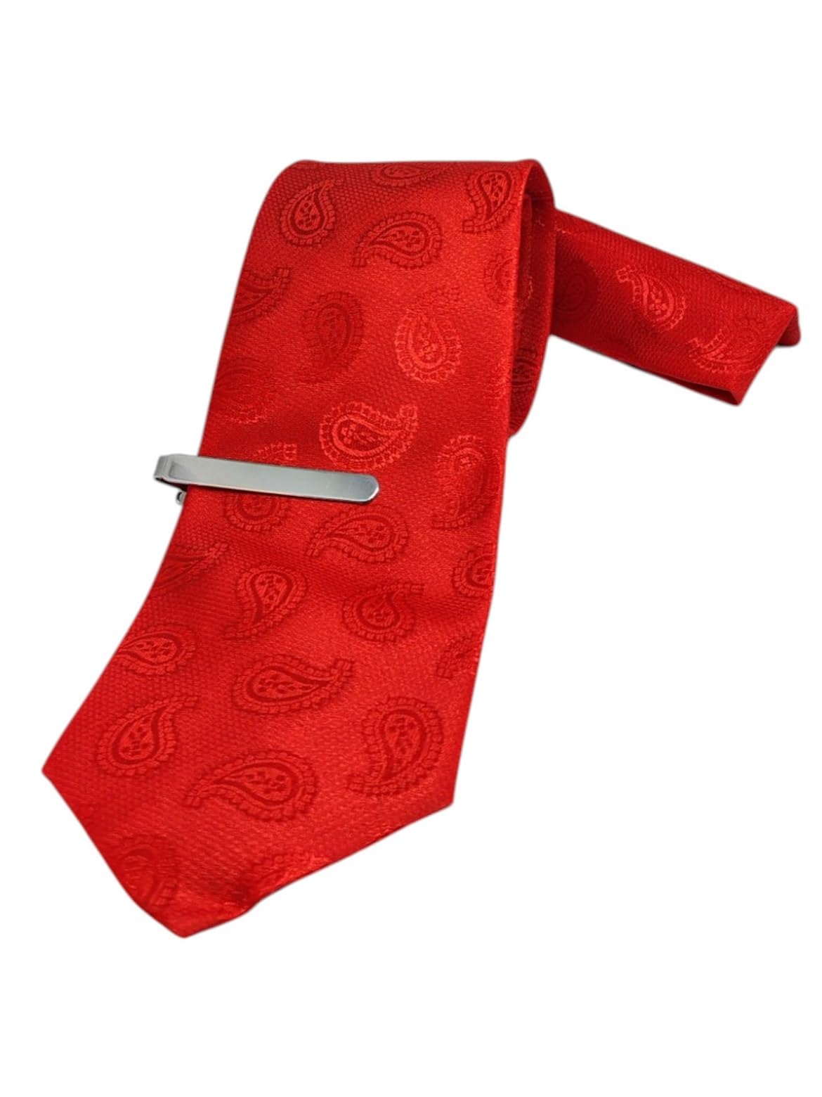FashMade Italian Microfibre Tie & Pocket Square Combo with Silver Brass TiePin | 2.75 Inch Broad Tie | 10x10 inch Pocket Square TP-05-image-32