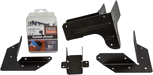 Miniatura 2 de Simpson Strong-Tie APRTC2 Outdoor Accents ZMAX, conector de esquina rígido negro para 2 vigas, postes de 2 x 4 (paquete de 8)