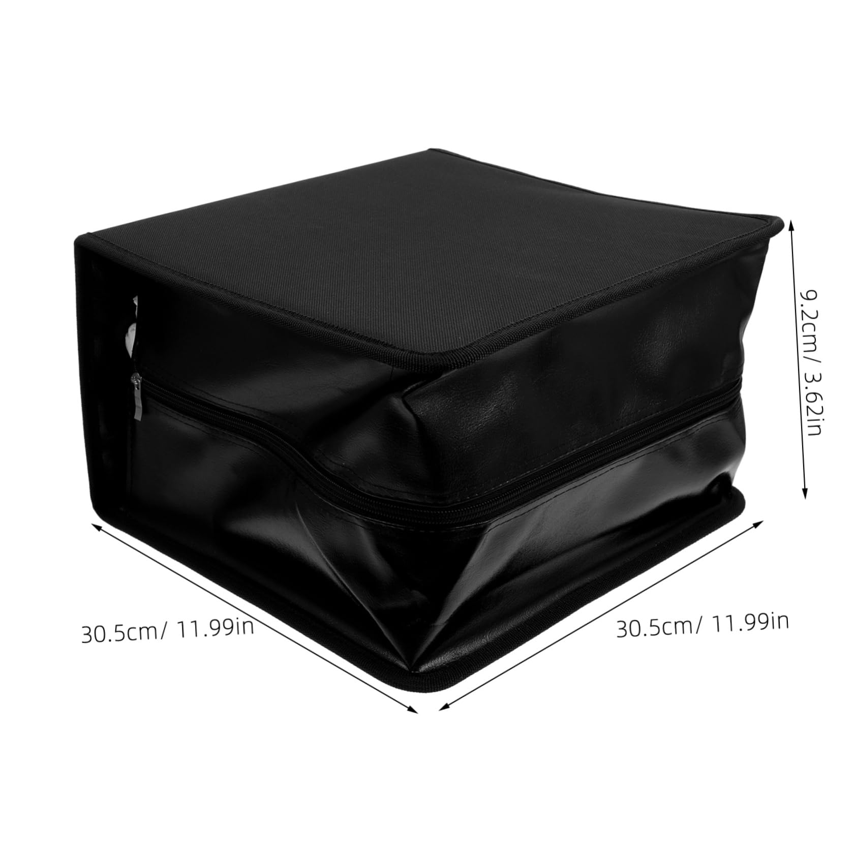 Garneck Portaoggetti Per Cd Dvd in Pelle Pu Nera Raccoglitore Per Cd Dvd Da Dischi Organizer Con Maniglia Custodia Protettiva Per Dischi Espositore Per Collezione