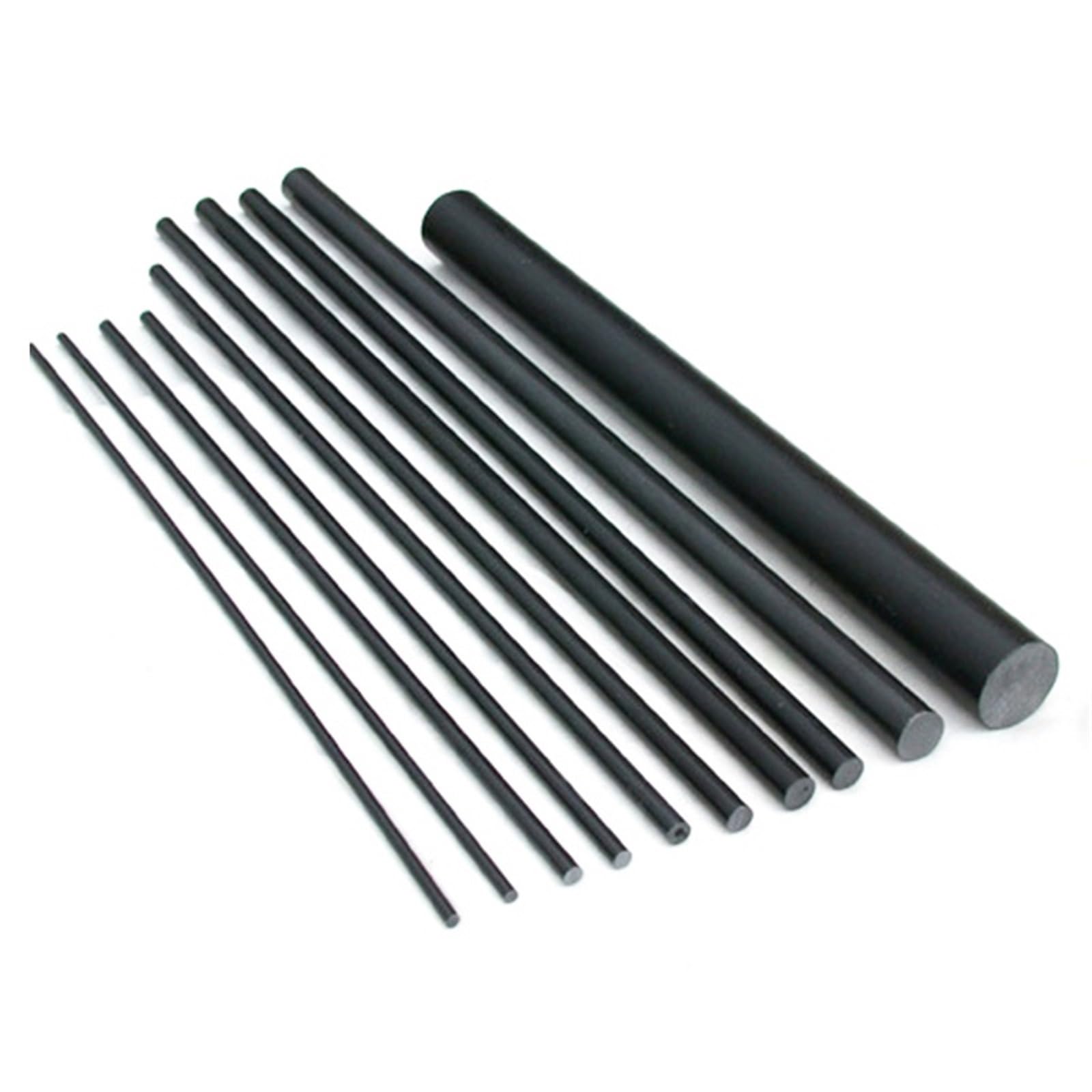 10pcs Lenght 400mm Diameter 5mm Carbon Fiber Rod Glass Fiber Rod ABS Round Rod Elastic Insulation Rods Model Material Carbon Fiber Rods(5mm Carbon Fiber Rod)