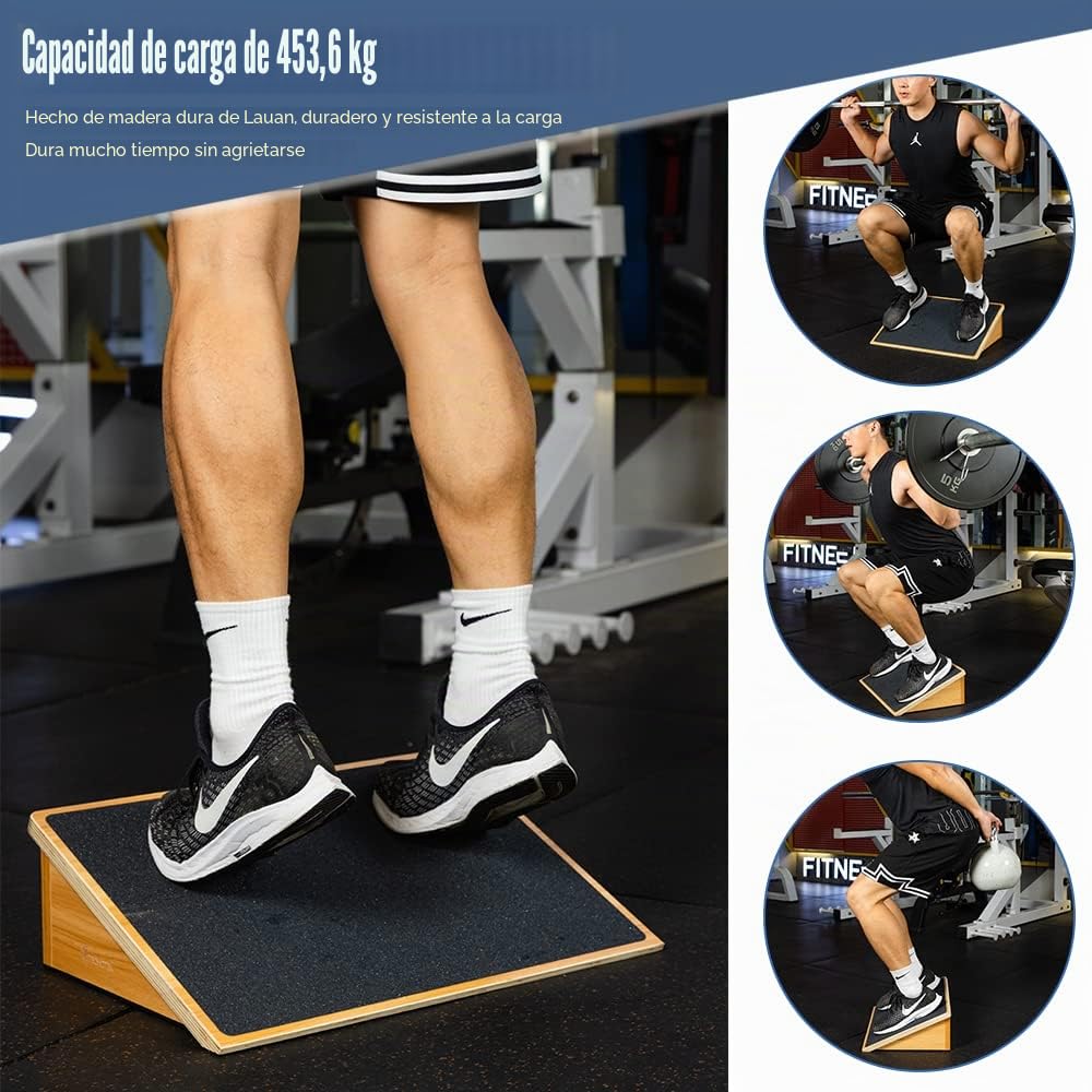 StrongTek Tabla Inclinada de Madera para Sentadillas 450 kg