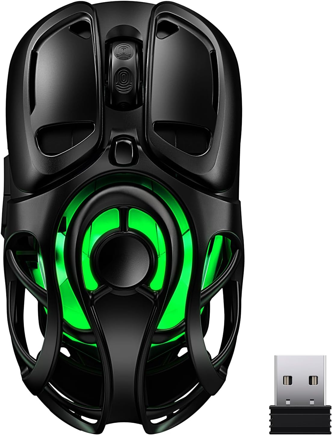 Wireless Gaming Mouse, Tri-Mode 2.4G/USB-C/Bluetooth 5.3 RGB Wireless Mouse, 10000 DPI, 60Hrs Battery, Ultra-Light Ergonomic Design, Rechargeable Computer Mice Compatible with PC Mac Laptop Black