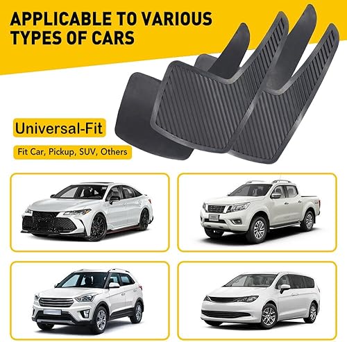 Miniatura 7 de AUTOXBERT - Juego de 4 aletas universales de goma para automóvil, guardabarros sucios y flexibles, para camioneta, SUV, camioneta, 8.3 x 14.2 in