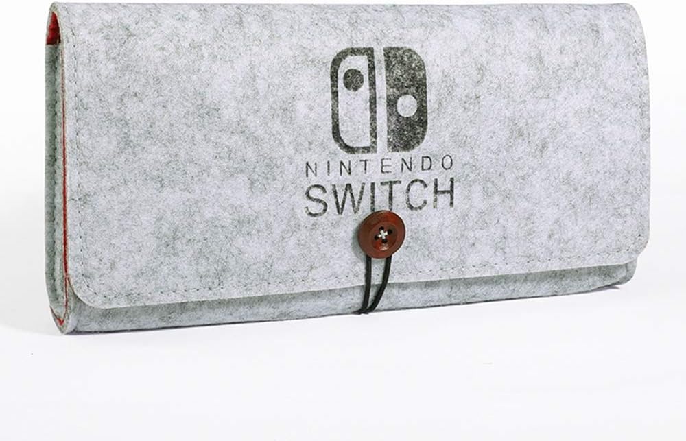 Carrying Case for Nintendo Switch Lite 2019, Portable Travel Carrying Bag Ultra Slim Professional Protective Felt Pouch LightGrey