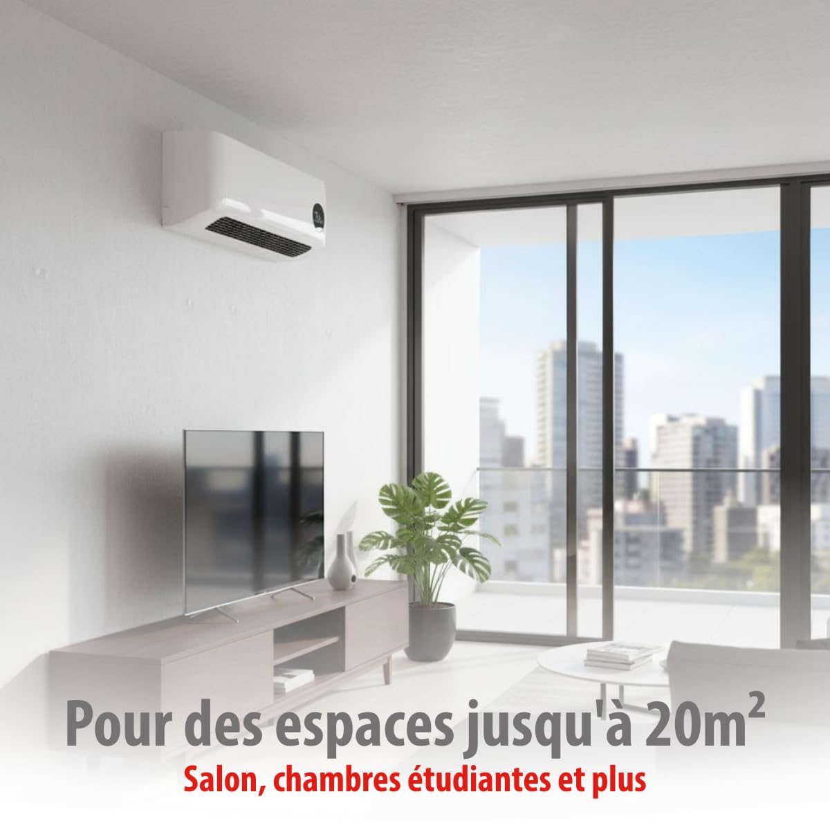 alpina Chauffage Mural 1000-2000W - Chauffage Céramique PTC avec Télécommande - Réglable en Température et Minuterie - Radiateur Mural pour Intérieur, Blanc