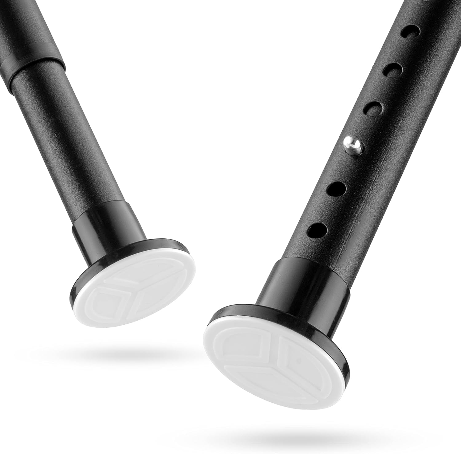 MEISENGERG Barra Cortina Ducha Sin Taladrar, Extensible 260-310 cm, Negro - Telescópica Ajustable de Tensión Sin Agujeros - Perfecta para Ducha, Armario, Puerta, Balcón - Acero Inox, Diámetro 25mm