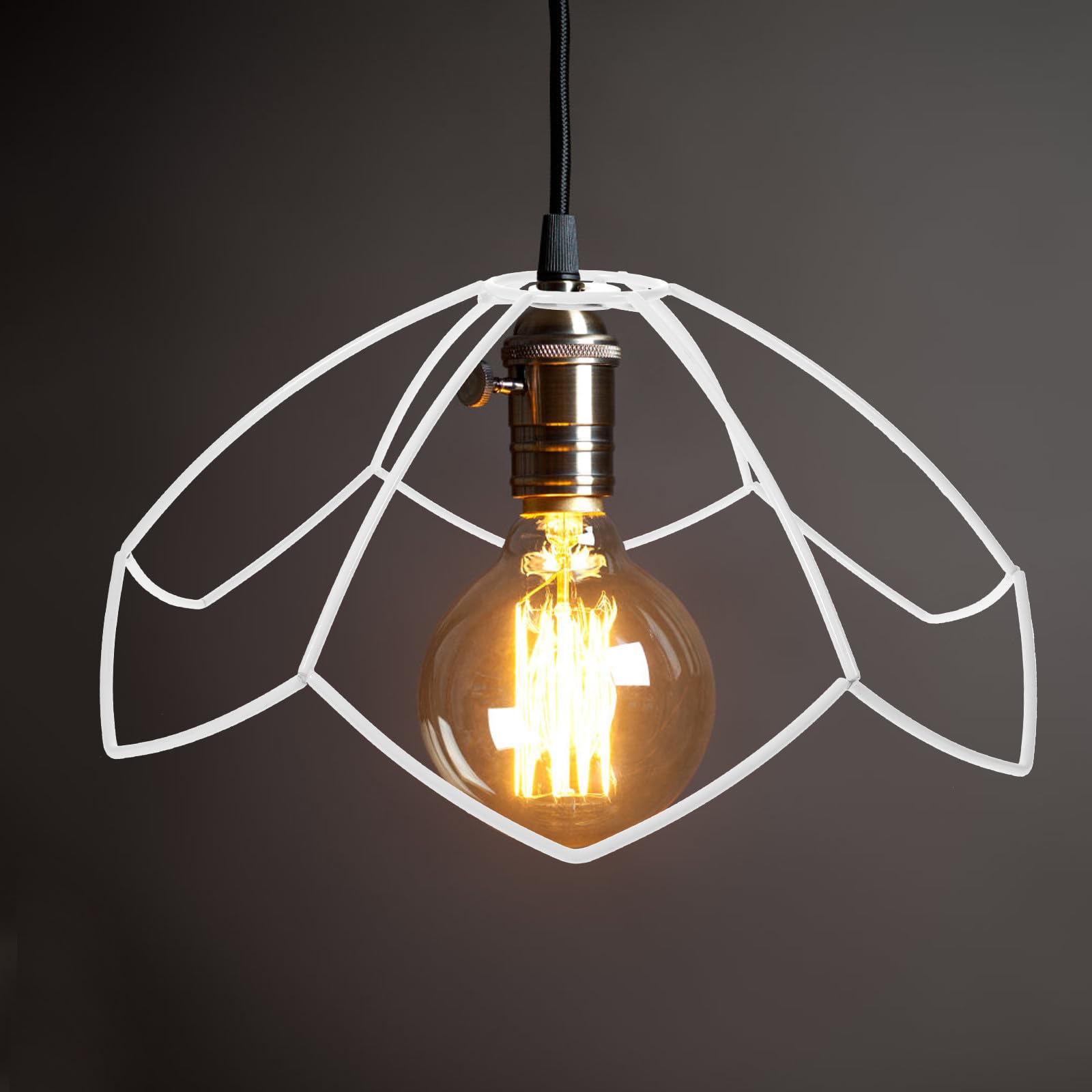 CRAFTHROU Lampenschirmgestell Praktisch und Multifunktional aus Metall Weiß für Selbstgemacht Tischlampe und Deckenleuchte für Zuhause und Büro