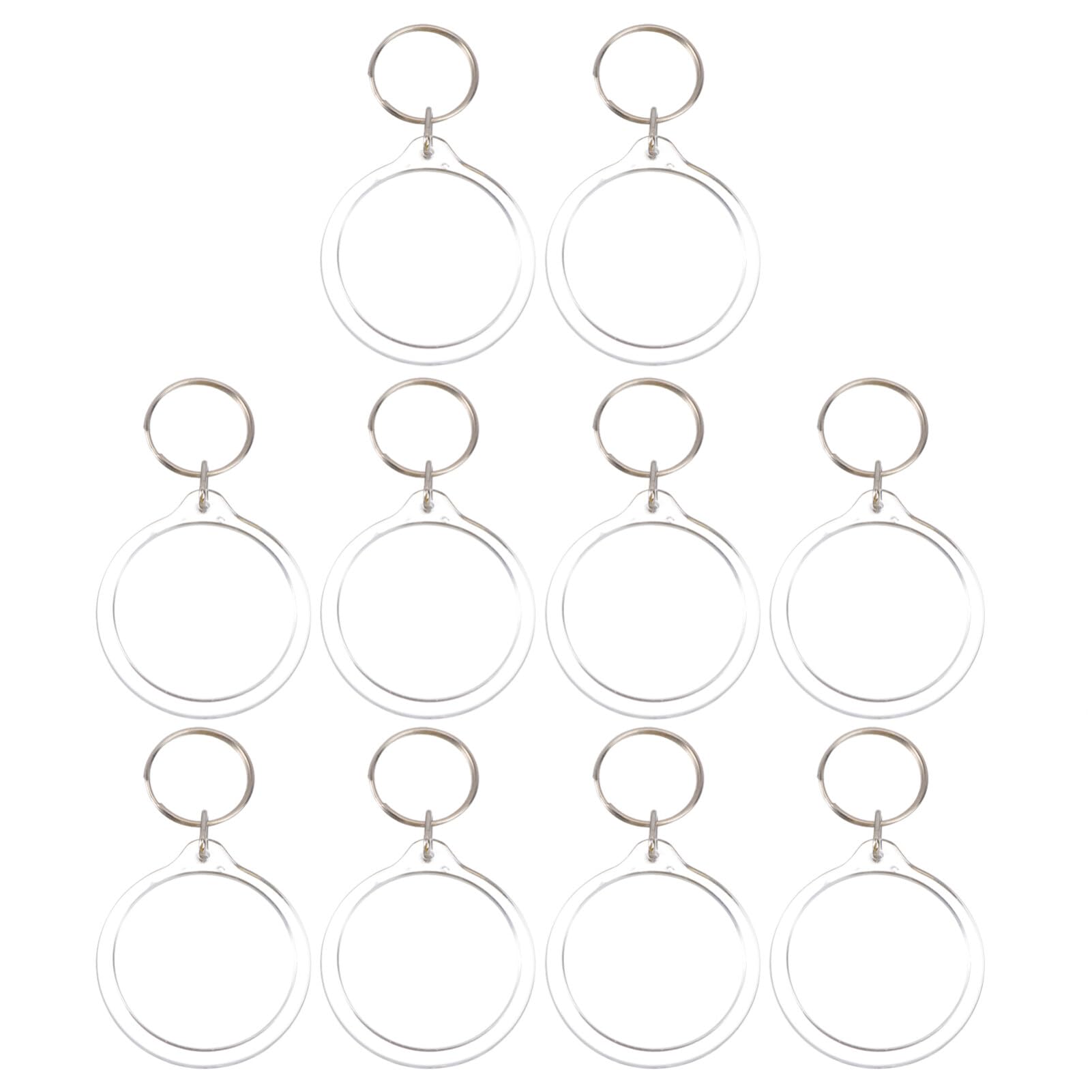 VALICLUD 10Pcs Round Acrylic Photo Frame Keyrings Blank Insert Split Ring Keychain Diy Picture Holder for Family and Friends