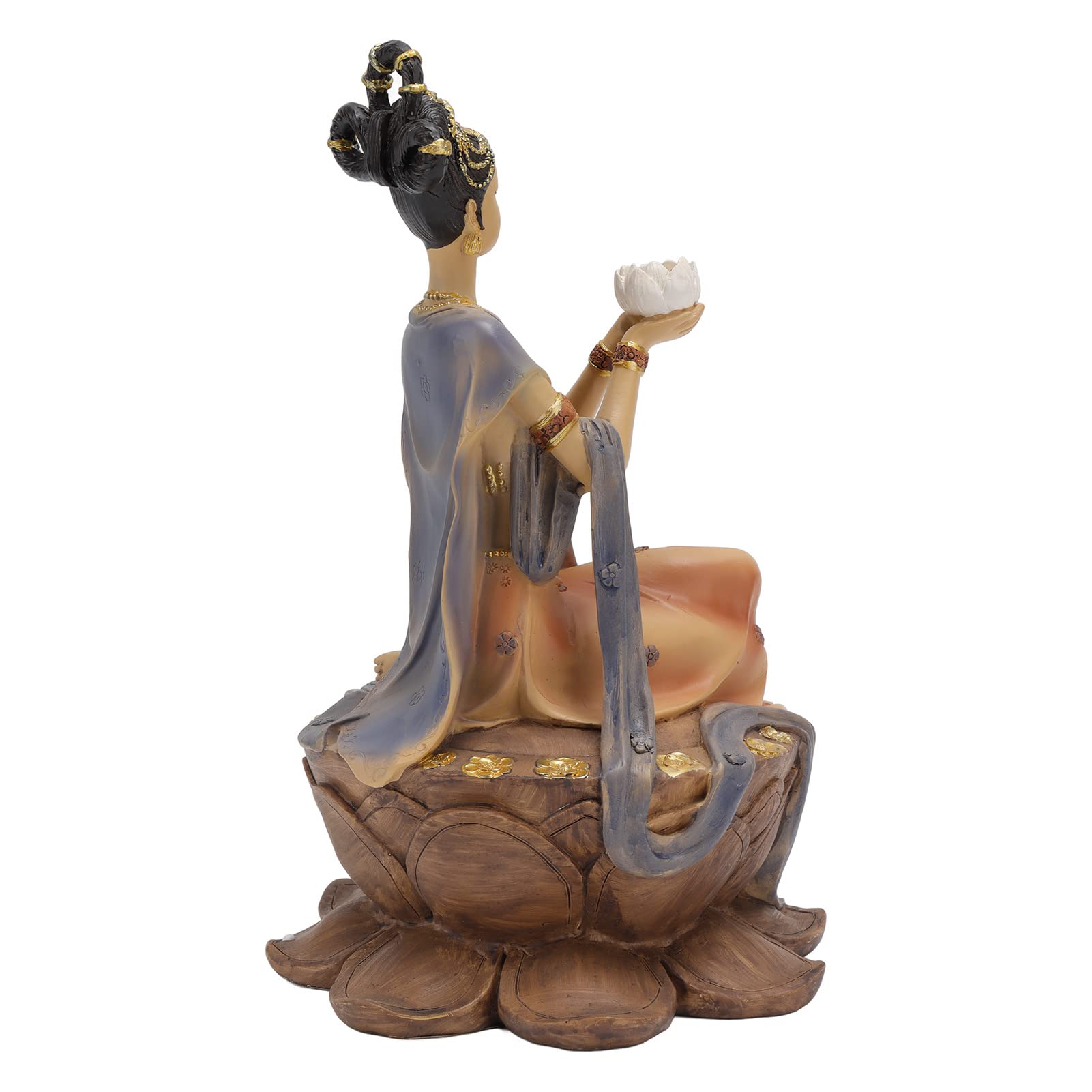 Ancient Beauty Statue, Chinese Style Classical Women Figurine with Ribbon Line Design for Home Office Hotel Decoration (#1)