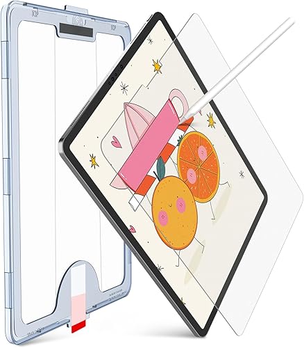 KCT Paperfeel - Protector de pantalla de vidrio compatible con iPad Pro 12.9 65433 generación (2022 y 2021 y 2020 y 2018) superficie mate vidrio