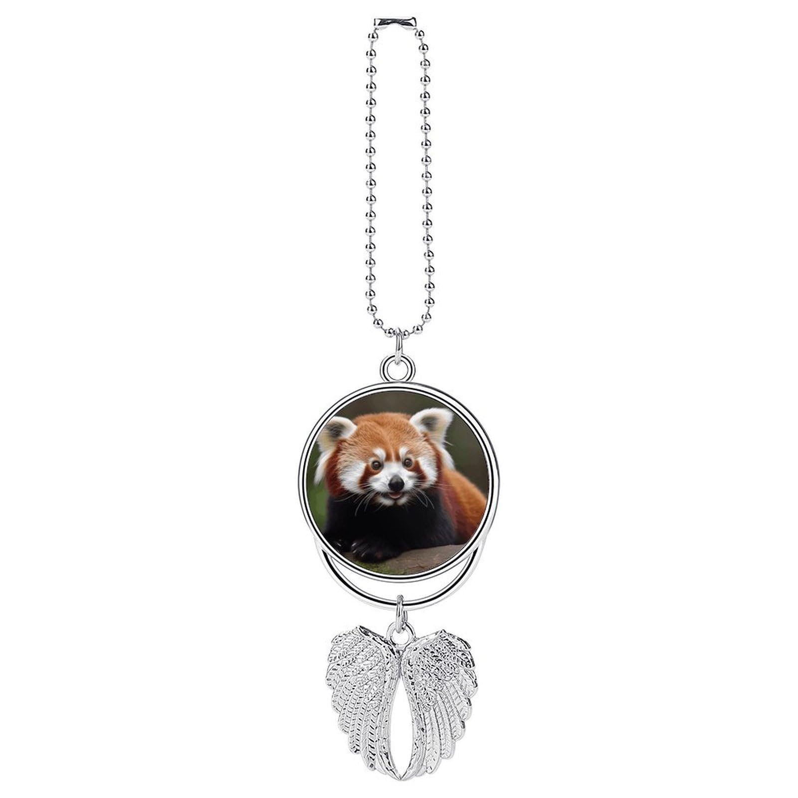 Animal Red Panda Car Charm Alloy Car Rear View Mirrors Hanging Ornaments Stylish Car Pendant Funny Auto Hanging Accessories Car Hanging Ornaments Gift for Women Men