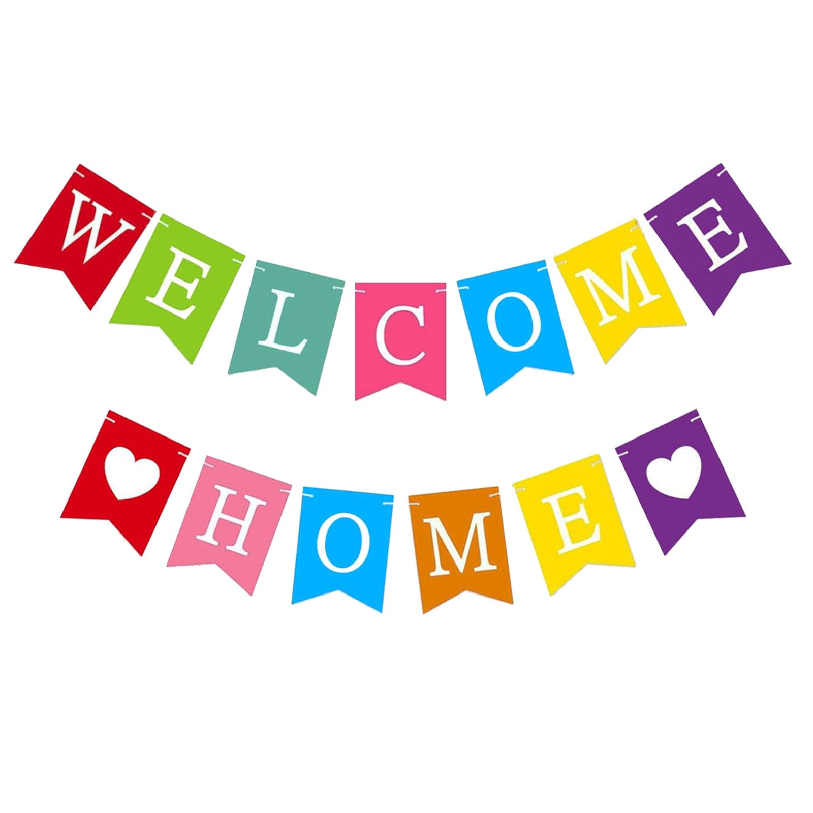 Welcome Home Decorations Banners Welcome home Bunting Backdrop for Welcome Back Welcome Home Baby Shower Party Decorations Colorful