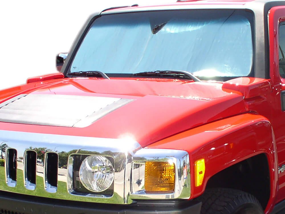 HeatShield, The Original Windshield Sun Shade, Custom-Fit for Hummer H3 SUV 2006, 2007, 2008, 2009, 2010 Silver Series