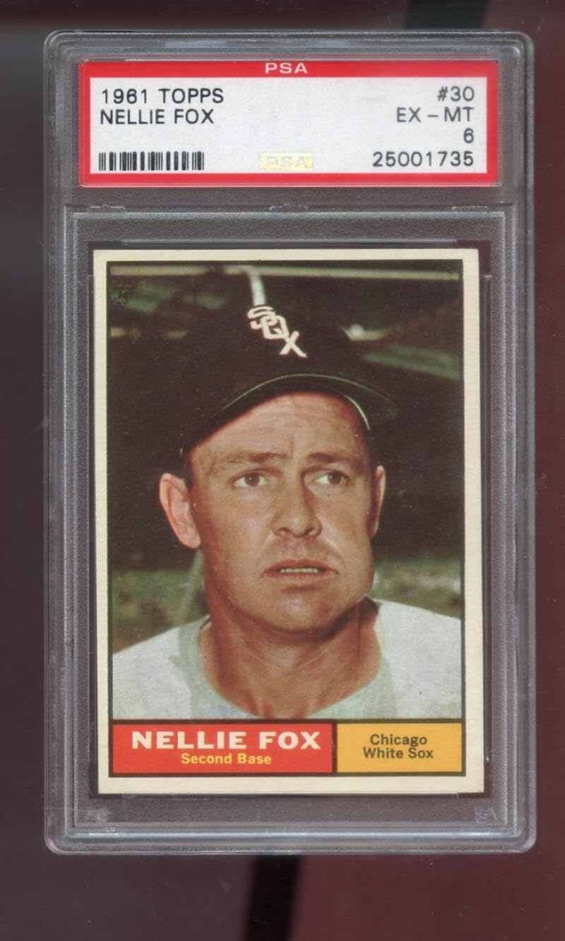 1961 Topps #30 Nellie Fox Chicago White Sox PSA 6 Graded Baseball Card MLB