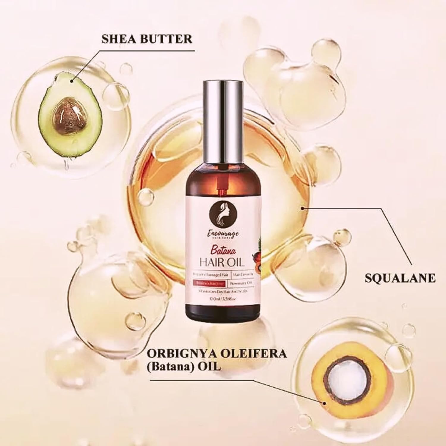 Batana Rosemary Hair Growth Serum - Organic, Dr. Sebi Approved, Intensive Repair, Strengthens Thinning Hair, Moisturizes Dry Scalp