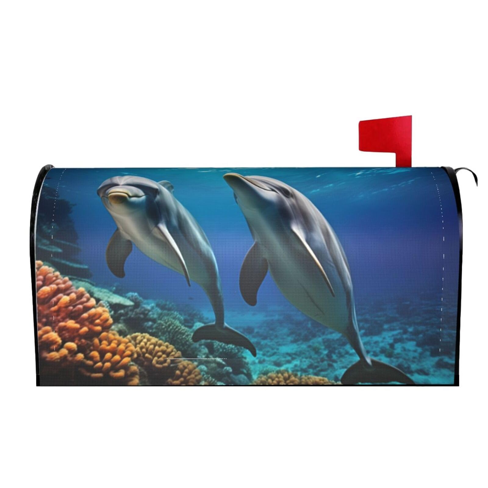 Ocean Sea Animal Dolphin 01 Mailbox Covers Magnetic Wraps Post Letter Box Cover Garden Home Decor