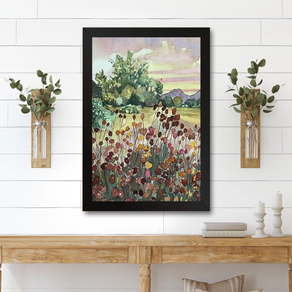 GADGETS WRAP Printed Photo Frame Matte Painting for Home Office Studio Living Room Decoration (11x14inch Black Framed) - Peter Strauss Ranch Seed Heads Print