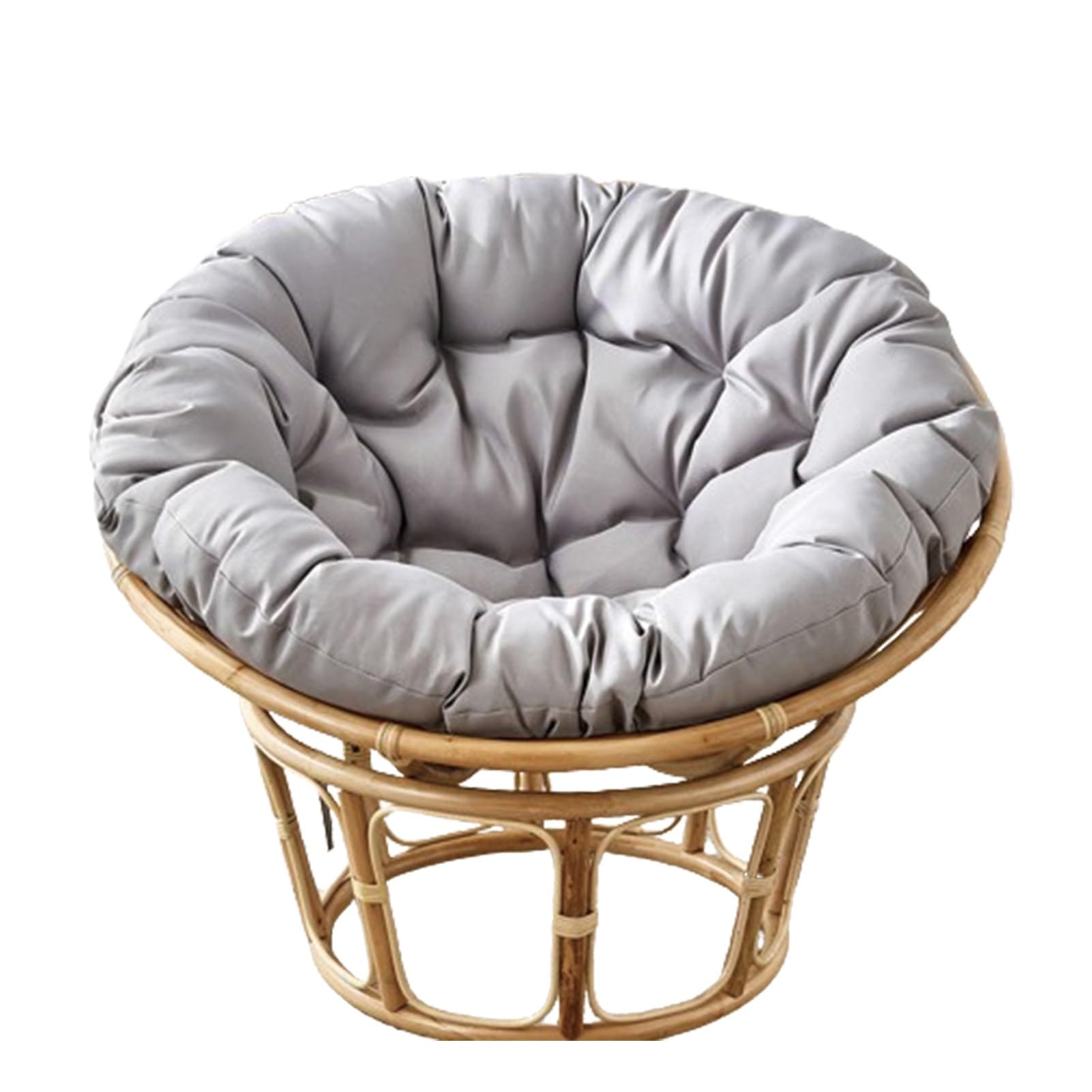 MIAOMI Garden Round Papasan Chair Cushion | Water Resistant Indoor Outdoor Hammock Rattan Swing Seat Pad | Comfy Tufted Patio Furniture Cushions | Hanging Egg Chair Pads