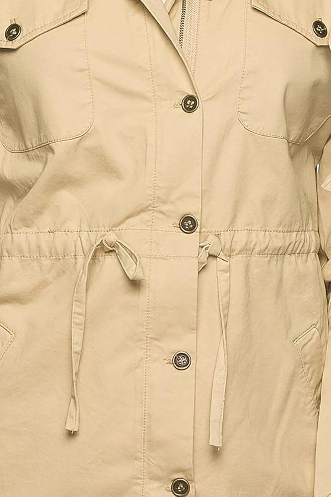 The Lovely Women Khaki-8046JH Women Anorak Safari Drawstring