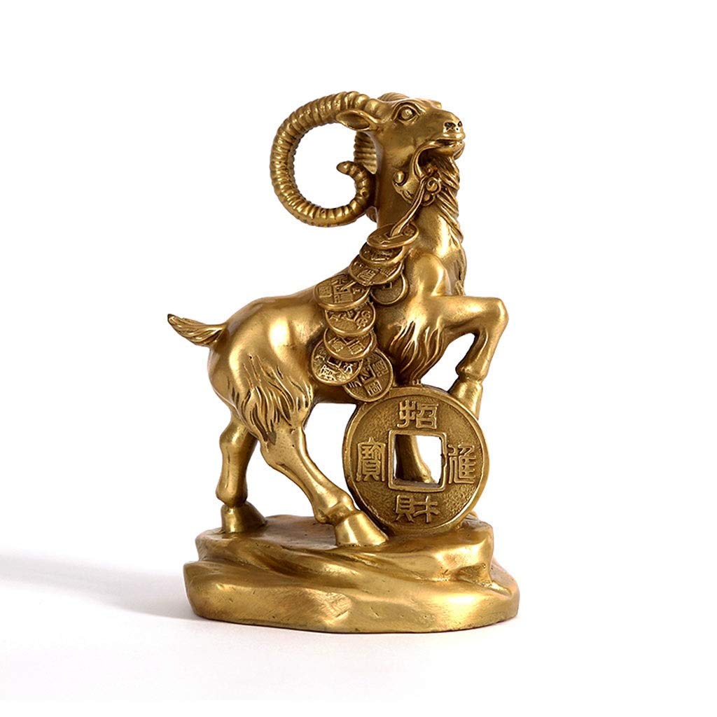 Amazon｜装飾品 純銅製 羊の像 インゴットの上を歩く 工芸品 ホーム