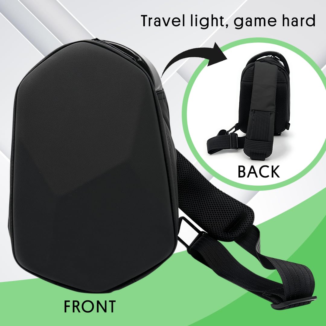 Good E's Bolsa para auriculares de realidad virtual, impermeable, resistente al polvo, absorbe los golpes, tela recubierta de poliuretano con bolsillo con cremallera, correa de hombro ajustable, mango