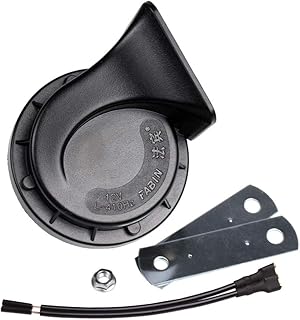 FARBIN Compact Horn 12V Car Horn Loud Low-Tone 410HZ Waterproof Motorcycle Horn Electric Snail Horn Universal for Any 12V Vehicles (Single low pitched snail horn, 12v)
