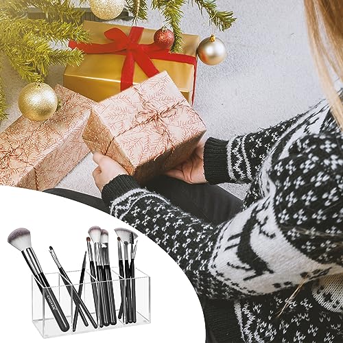 Top-spring Acrylic Pen Pencil Holder, 4 Compartments Clear Desk Organiser for Pens, Pencils, Makeup Brushes, Pen Pot for Classroom, Office,Stationary Organiser (Style D) - Cosy Home Interiors Top-spring Acrylic Pen Pencil Holder, 4 Compartments Clear Desk Organiser for Pens, Pencils, Makeup Brushes, Pen Pot for Classroom, Office,Stationary Organiser (Style D) - Image 7