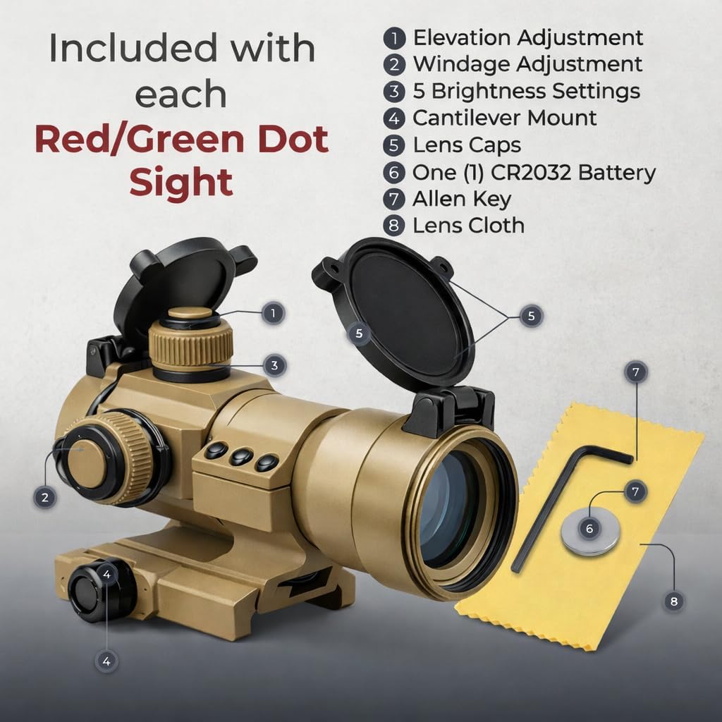 Tactical Scope Reflex Stinger 4 MOA Red - Green Dot Sight with Picatinny Mount