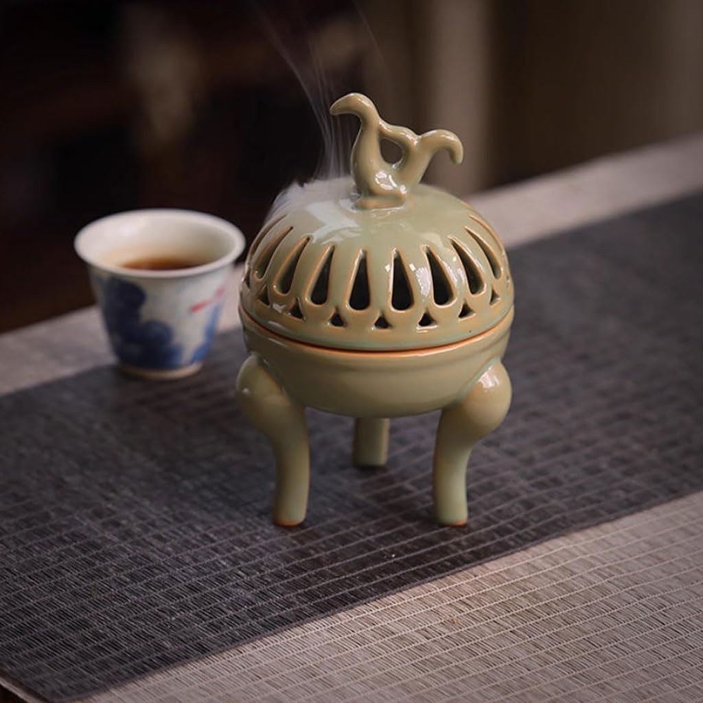Quemador de incienso de cascada, difusor de aromaterapia de estilo retro, decoración de mesa de cerámica para interiores, quemador de incienso de reflujo