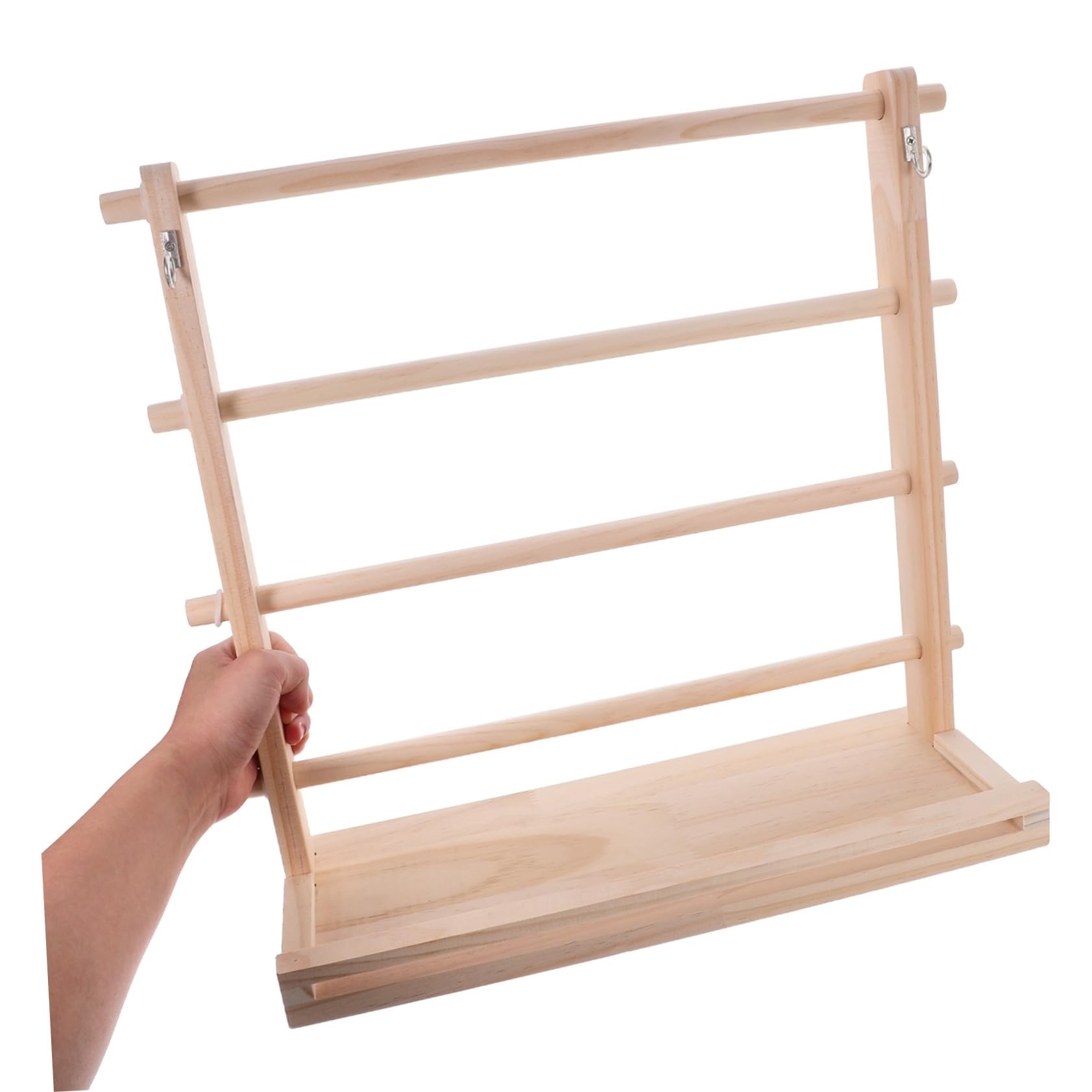 Sewroro Estante de Almacenamiento de Carretes de Madera Organizador de Hilos y Cintas para Manualidades Floristería y Envolturas para Desplegar y Guardar Hilos de Coser para Decoraciones