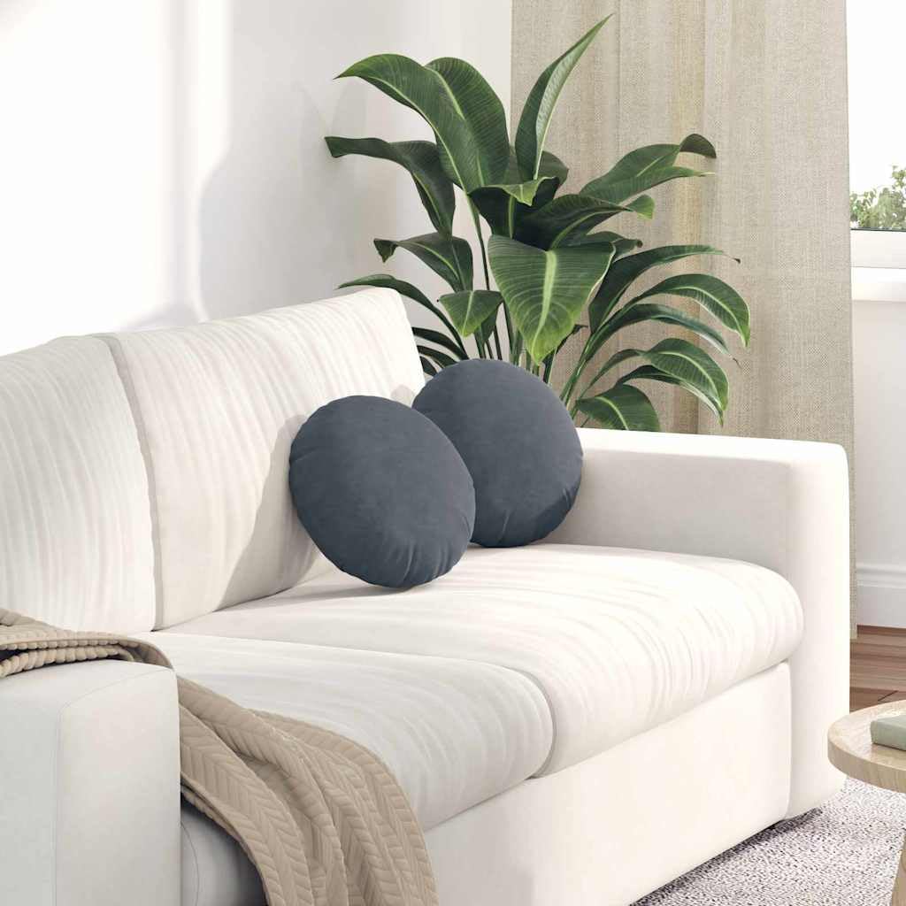 2 cojines de asiento de color gris oscuro, 30 x 13 cm de diámetro, terciopelo con cremallera, ergonómicos, suaves, para comedor, oficina, balcón, antideslizante, lavable, cojín acolchado