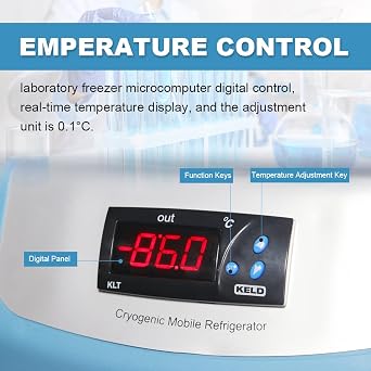 Lab Cryogenic Freezer,40 to -86C(-122.8F) 20L Ultra Low Temp Freezer