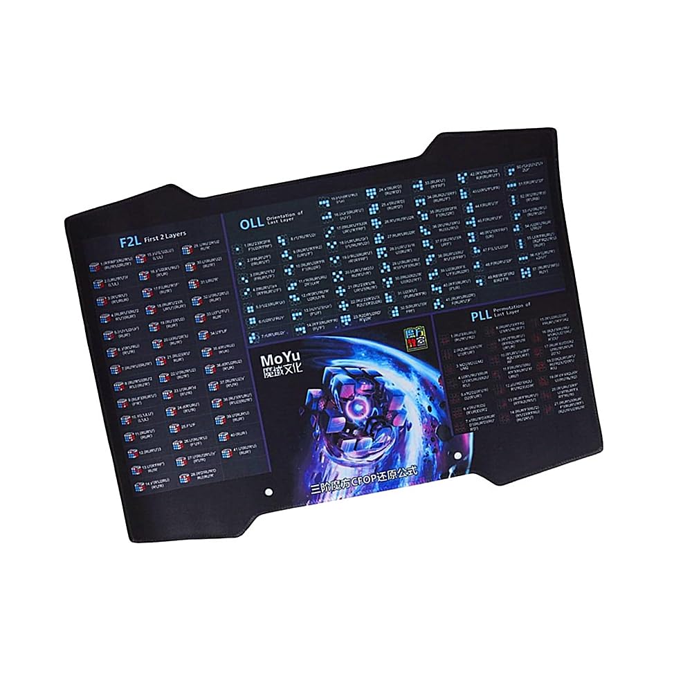 XMDCuber CFOP Speed Cube Mat - 20"x14" (50.8x35.6cm) Professional Anti-Slip Frosted Surface, Includes CFOP Algorithms, Compatible with Speedcube Timers & Competitions