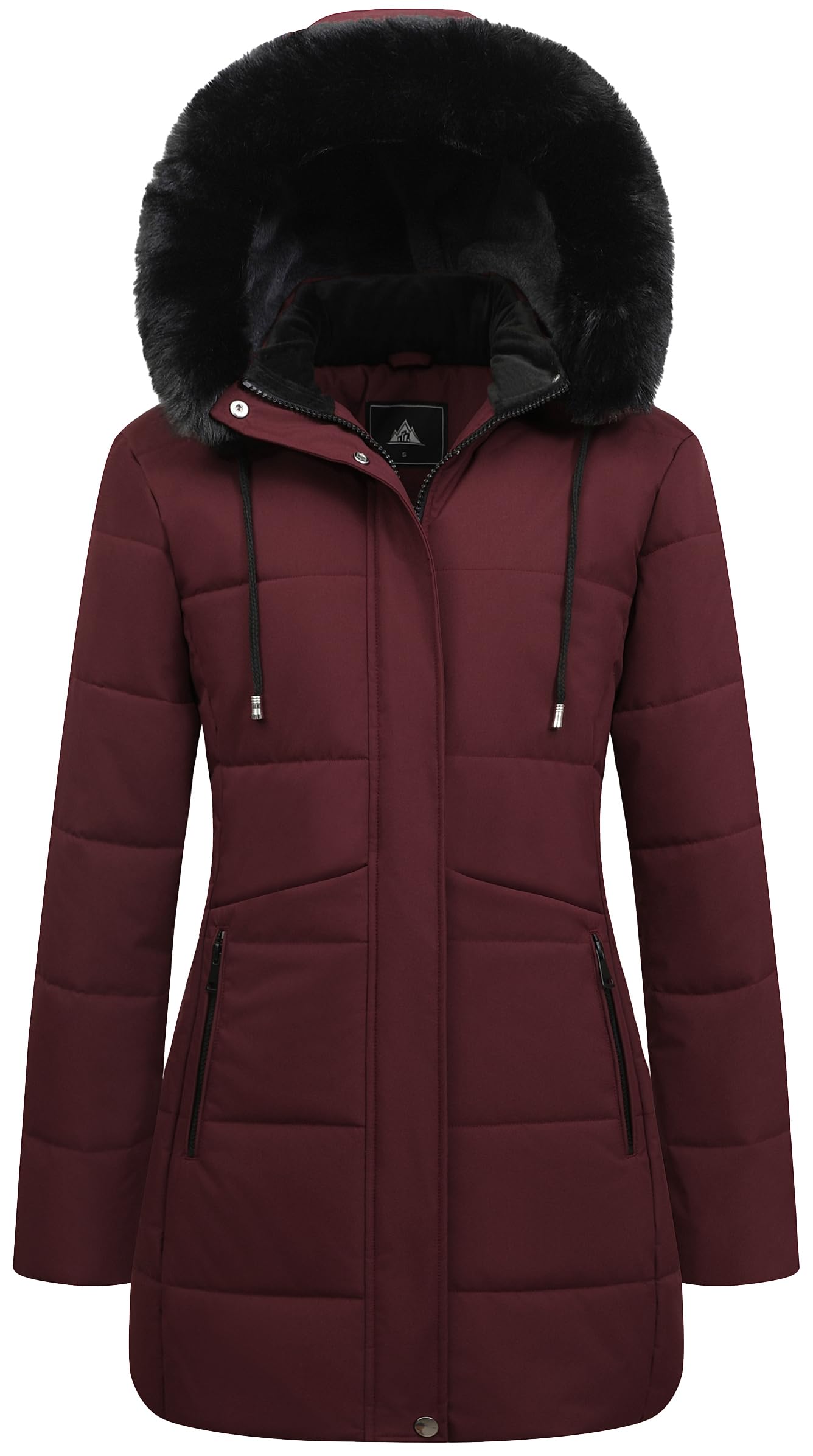 MOERDENG Women's Warm Winter Puffer Coat Waterproof Long Down Jacket | Thicken Fleece Lined Outerwear Faux Fur Detachable Hooded Parka