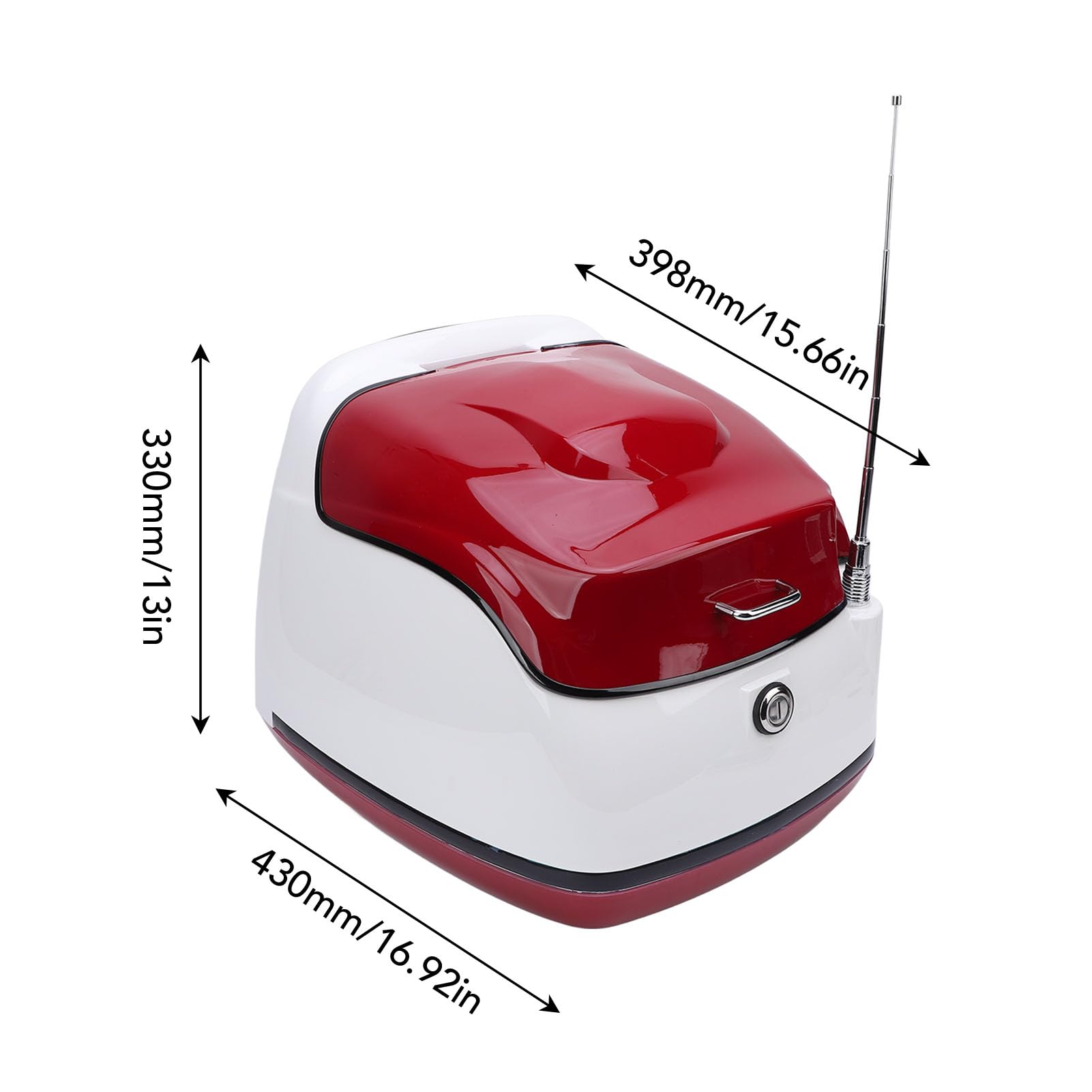 Akozon Boîtier Supérieur de Moto Résistant à l'eau, Style Rétro, Boîte de Rangement Arrière de 38l, Coffre Arrière de Moto, Scooters électriques (Rouge foncé)