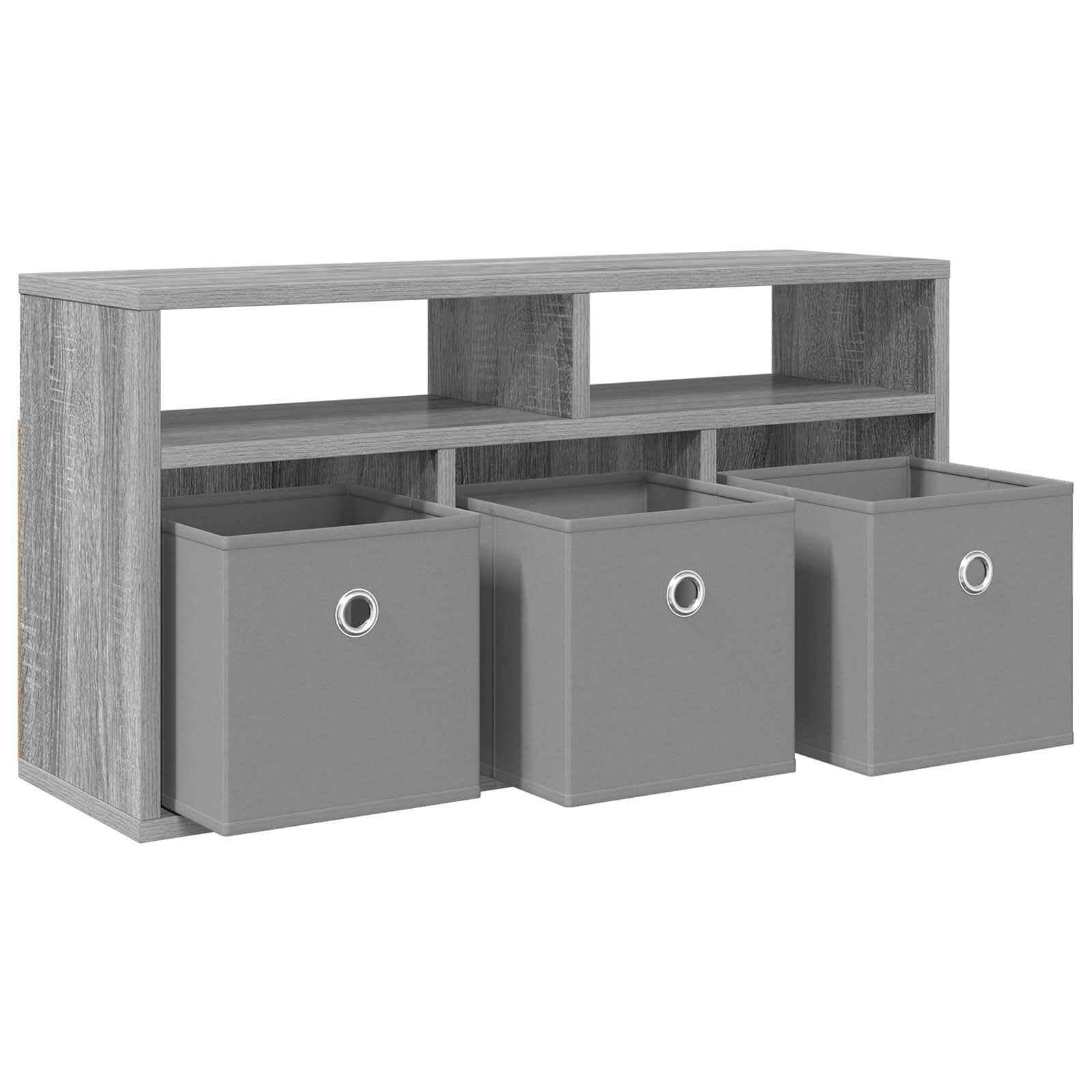 Mobiletto basso con 3 cassetti, grigio Sonoma, 72 x 22,5 x 38 cm