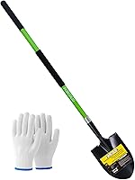 Vista 11 de Pala para excavar, pala de jardín resistente con mango en D, mango de madera de punta redonda de 41 pulgadas, ideal para jardinería, paisajismo