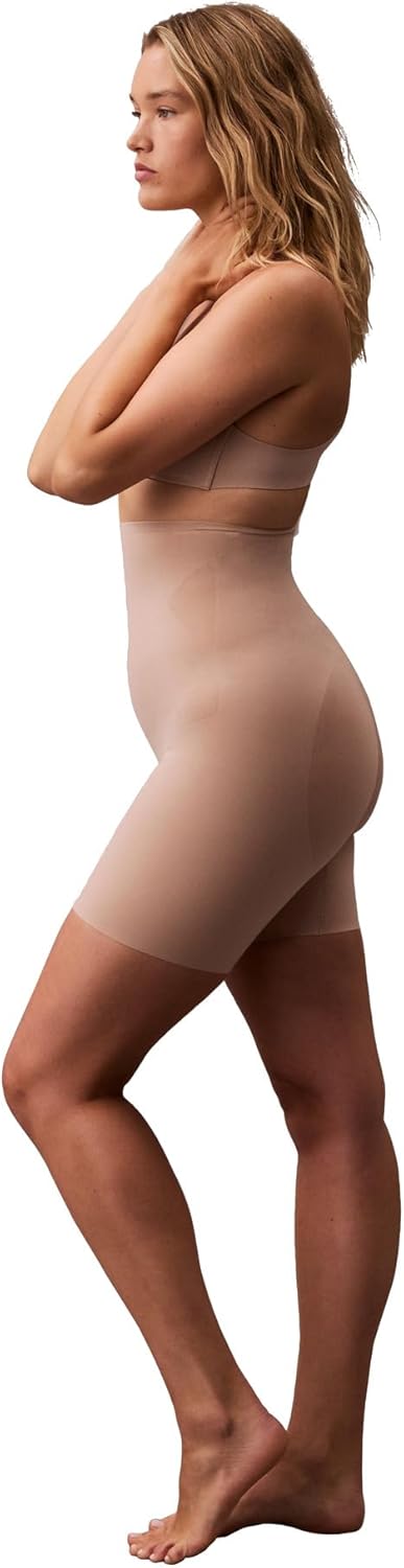 Calvin Klein Women's Shapewear Stay-put Stretch High-waist Mid-thigh Short