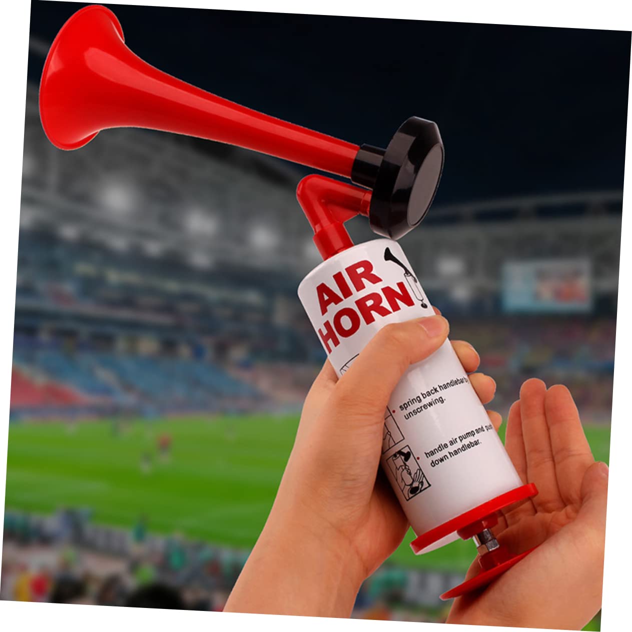 VICASKY 2pcs Hand Push Air Horns for Stadium Graduation Fans Soccer Fan Trumpet Portable Cheering Horn Prop