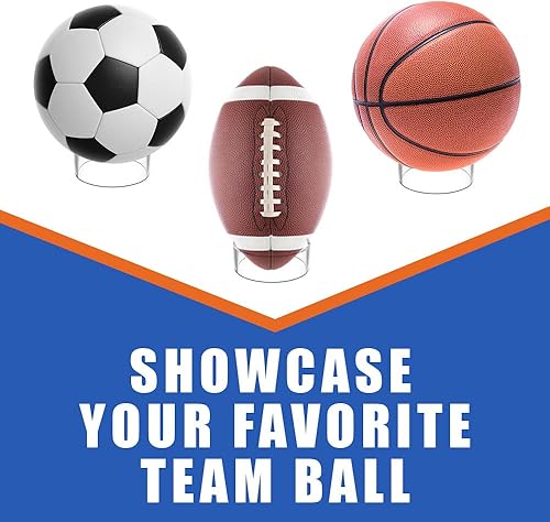 Miniatura 6 de OnFireGuy 6pcs Acrylic Sports Ball Display Stands  Clear Storage Display for Basketball, Football, Volleyball, Bowling, Soccer Ball  3" W x 1" H