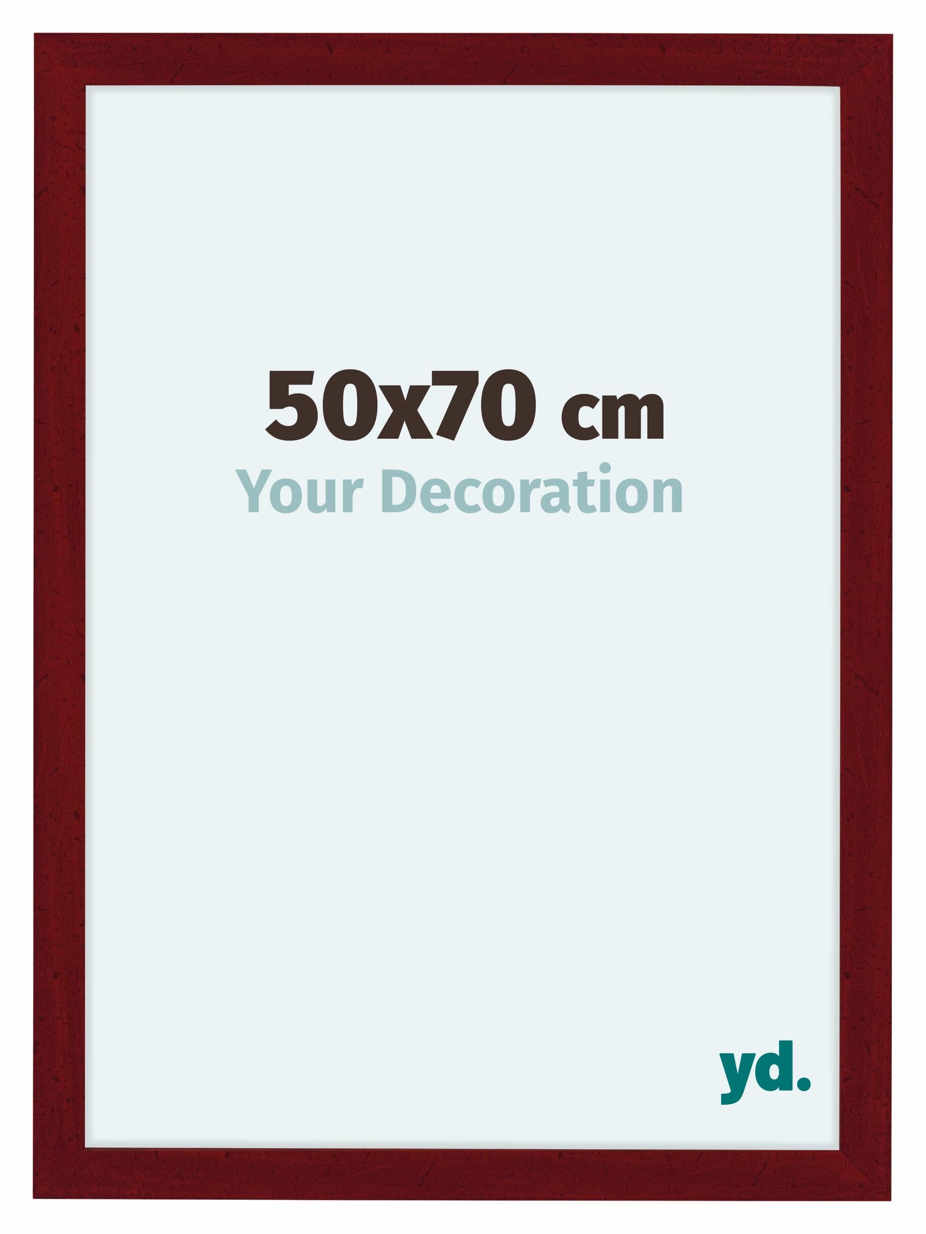 Your Decoration - Picture Frame 50x70 cm - Wine Red Swept - Decorative Wall Frame in MDF with Antireflection - Frame 50x70 - Como