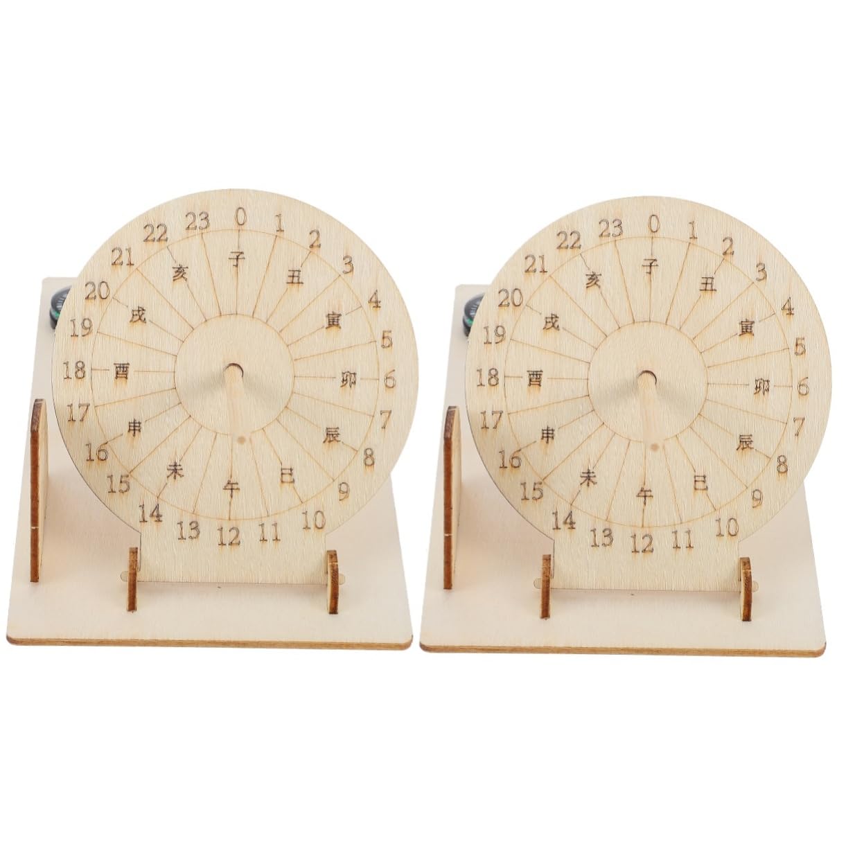 ABOOFAN 2 Juegos Reloj de Sol Educativo de Madera de Día y Noche DIY Juguete Científico para Clases y Experimentos Herramienta Didáctica para Padres y Profesores
