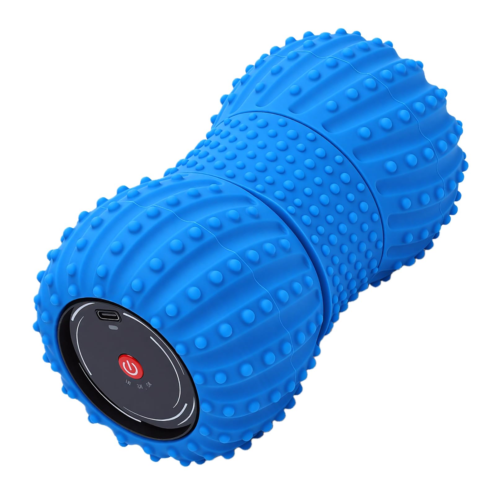 Naroote Bola de Masaje Eléctrica de maní, Rodillo de Bola de Yoga Recargable con de Sonido Incorporado, Ideal para Masaje de Tejido Profundo y Liberación Miofascial (BLUE)