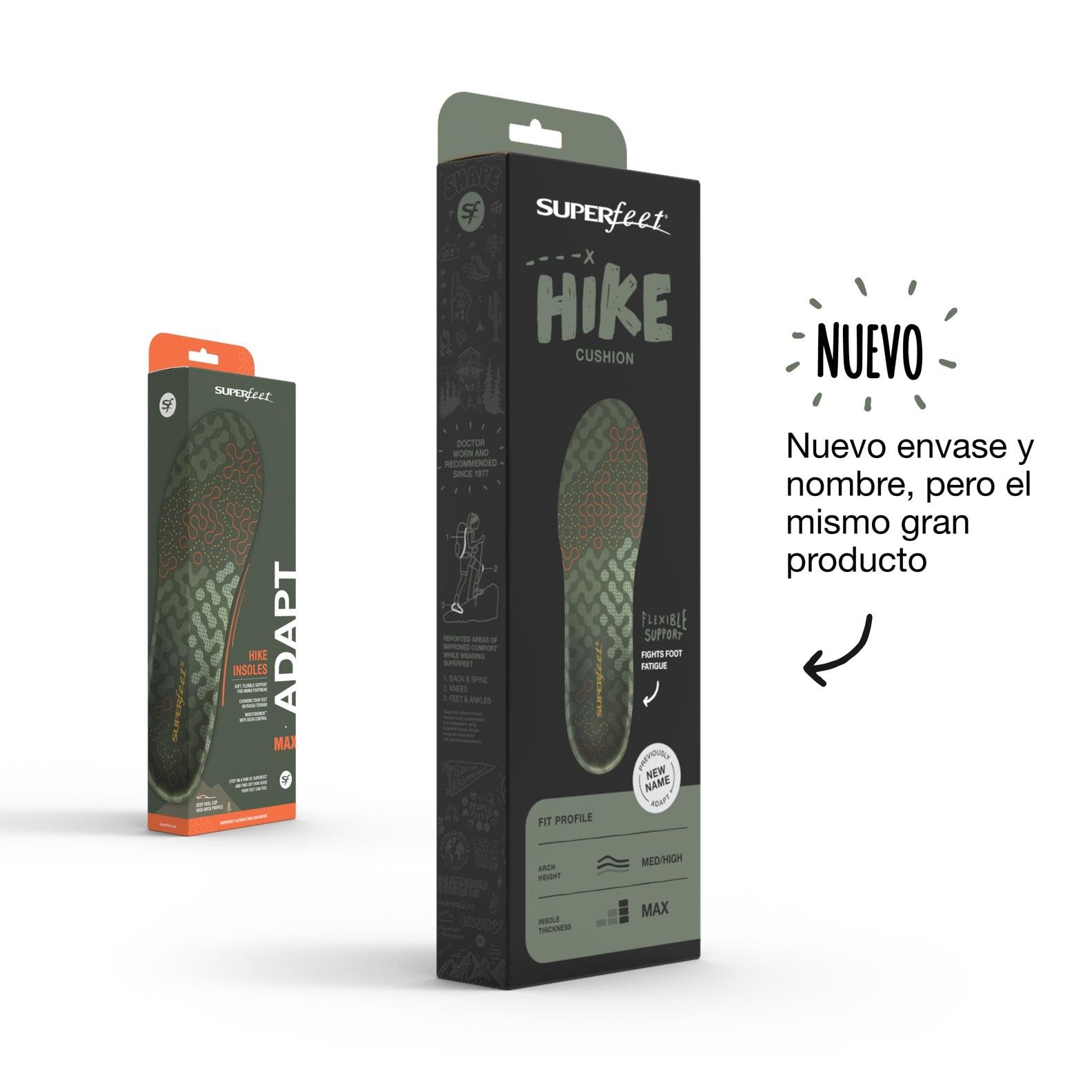 superfeet Adapt Hike MAX, Plantilla Unisex Adulto, Rifle Verde, 42 EU