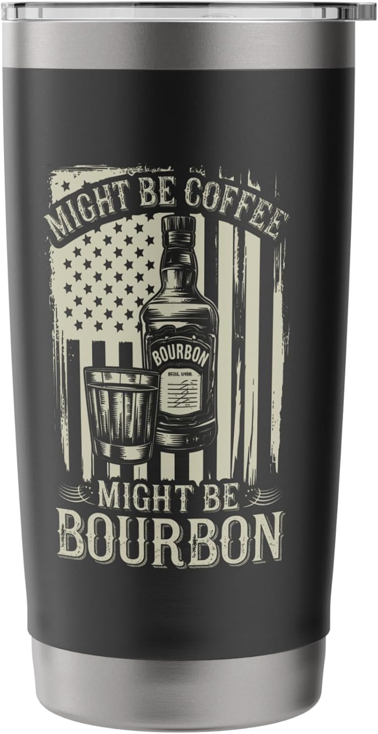 Might Be Coffee Might Be Bourbon, Western Cowboy Stainless Steel Insulated Tumbler