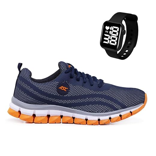 Tênis Masculino Ascension + Relogio Digital Quadrado Leve, Macio e Confortável – Para Caminhada, Corrida, Academia e Uso Diário | Estilo Esportivo e Urbano