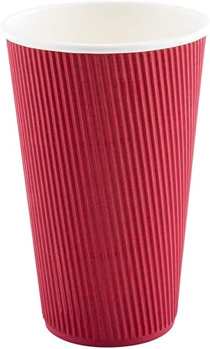Vista 132 de Vasos de café de papel aislado de pared corrugada, 8 oz, Anaranjado